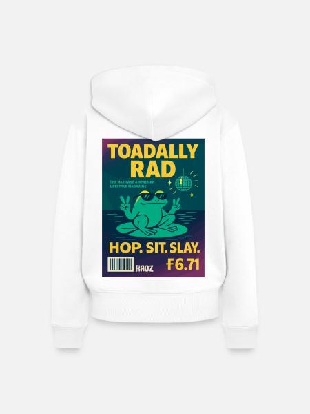 Toadally Rad Disco Frosch Magazin - Frauen Premium Bio Zip Hoodie - Weiß
