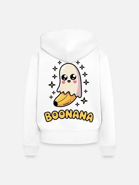 Boonana Halloween Banane - Frauen Premium Bio Zip Hoodie - Weiß