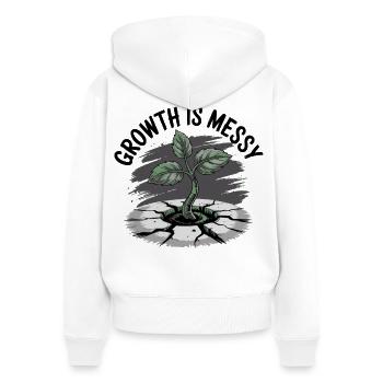 Growth is chaotic - Women's Premium Organic Zip Hoodie - white - Back - AI Model Female 172 light (172cm)