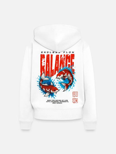 Koi Fische - Balance - Frauen Premium Bio Zip Hoodie - Weiß