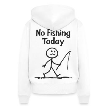 Fishing frustration – no fishing today - Women's Premium Organic Zip Hoodie - white - Back - AI Model Female 172 light (172cm)