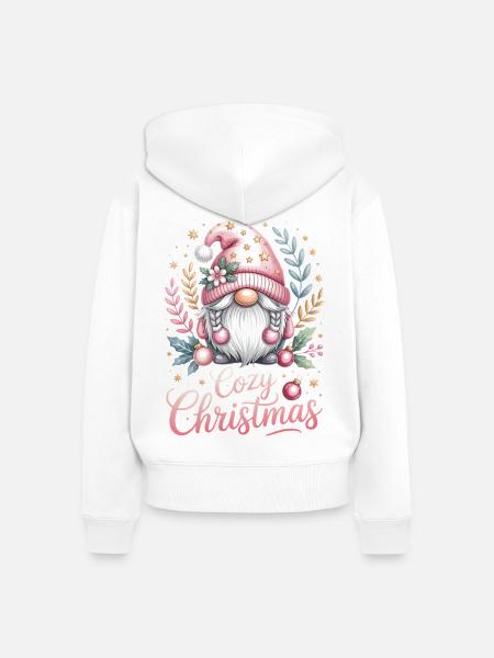 Kuscheliger Weihnachtsgnom - Frauen Premium Bio Zip Hoodie - Weiß