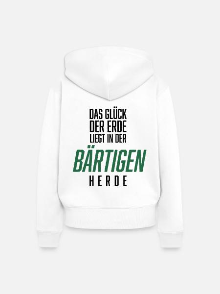 Bart, Bartträger, Lustiger Spruch, Bärtige Herde - Frauen Premium Bio Zip Hoodie - Weiß