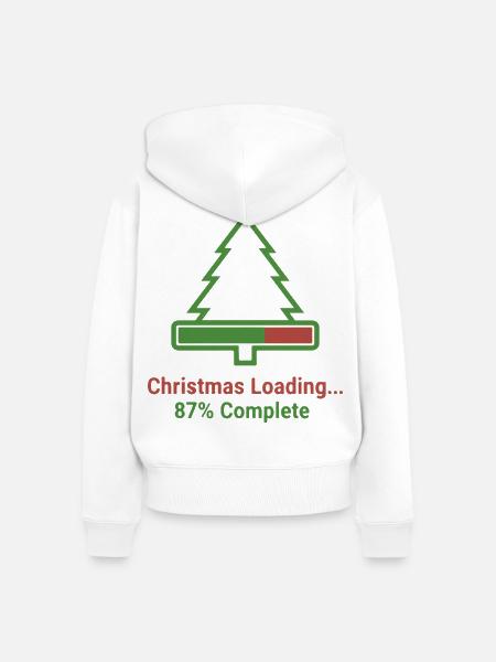 Weihnachten Loading Lustiges Design - Frauen Premium Bio Zip Hoodie - Weiß