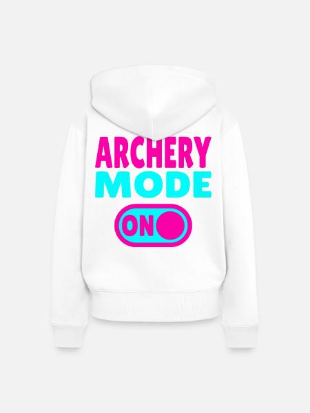 Archery Mode ON - Frauen Premium Bio Zip Hoodie - Weiß