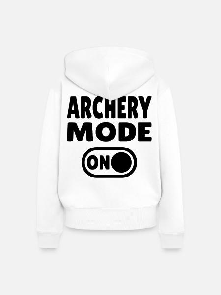Archery Mode ON - Frauen Premium Bio Zip Hoodie - Weiß