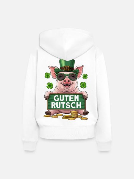 Guten Rutsch - Frauen Premium Bio Zip Hoodie - Weiß