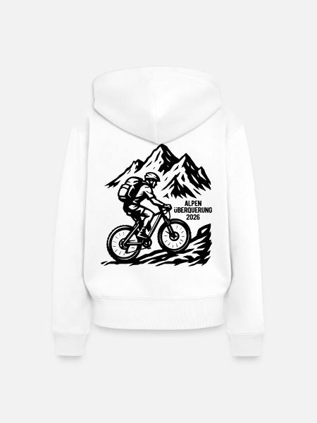 Alpenüberquerung 2026 - Fahrrad - Frauen Premium Bio Zip Hoodie - Weiß