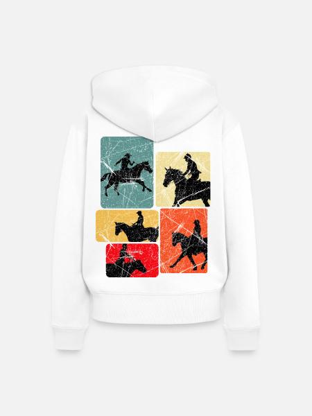 Reiter Reiterin - Frauen Premium Bio Zip Hoodie - Weiß