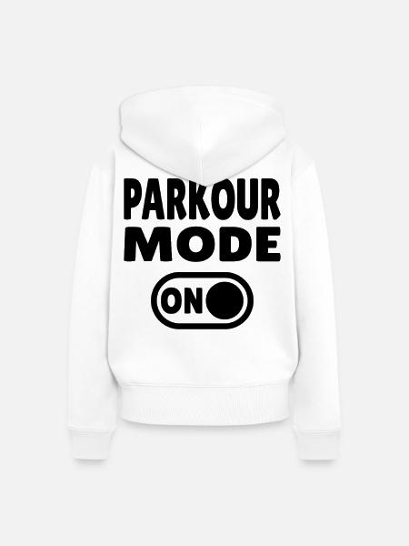 Parkour Mode ON - Frauen Premium Bio Zip Hoodie - Weiß