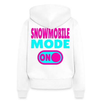 Snowmobile Mode ON - Frauen Premium Bio Zip Hoodie - Weiß - Hinten - AI Model Female 172 light (172cm)