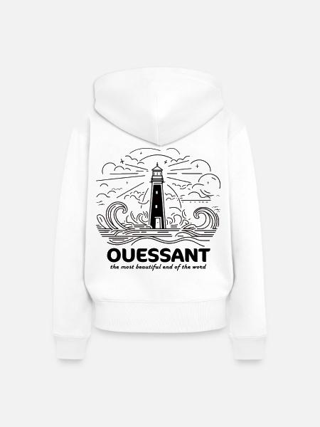 Insel Ushant Herrliches bretonisches Finistère - Frauen Premium Bio Zip Hoodie - Weiß