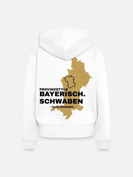 Schwaben | GÜNZBURG - Frauen Premium Bio Zip Hoodie - Weiß