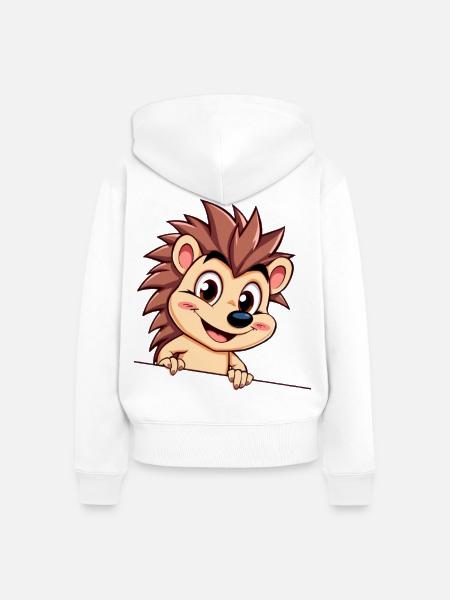 Flinker Igel am Draht - Frauen Premium Bio Zip Hoodie - Weiß