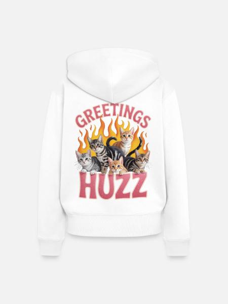 Greetings Huzz Unwearable Bootleg - Frauen Premium Bio Zip Hoodie - Weiß