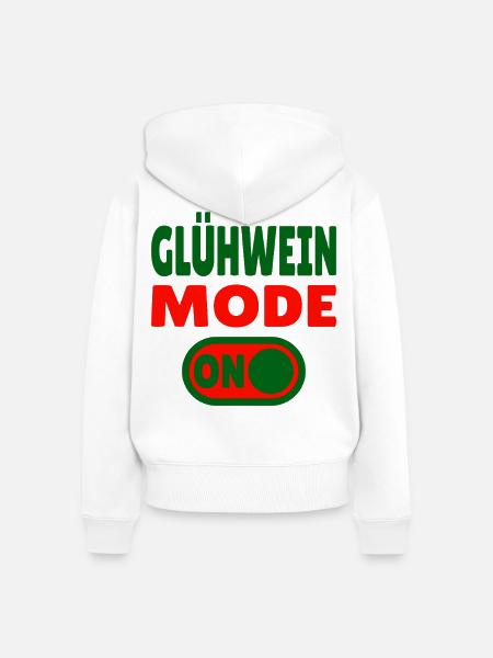 Glühwein Mode ON - Frauen Premium Bio Zip Hoodie - Weiß
