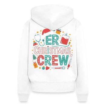 Krankenschwester Weihnachtscrew - Frauen Premium Bio Zip Hoodie - Weiß - Hinten - AI Model Female 172 light (172cm)