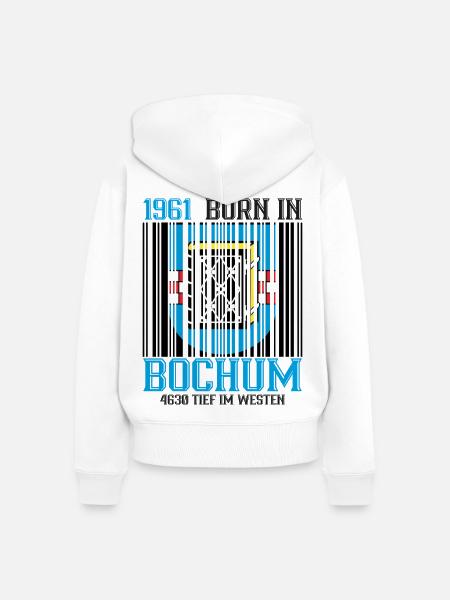 1961 Bochum Geburt Shield - Frauen Premium Bio Zip Hoodie - Weiß