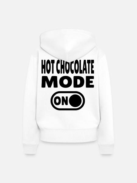 HotchocolateModeONBLK - Frauen Premium Bio Zip Hoodie - Weiß