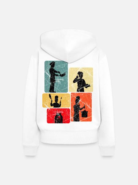 Küchenhelden Silhouetten Muster - Frauen Premium Bio Zip Hoodie - Weiß