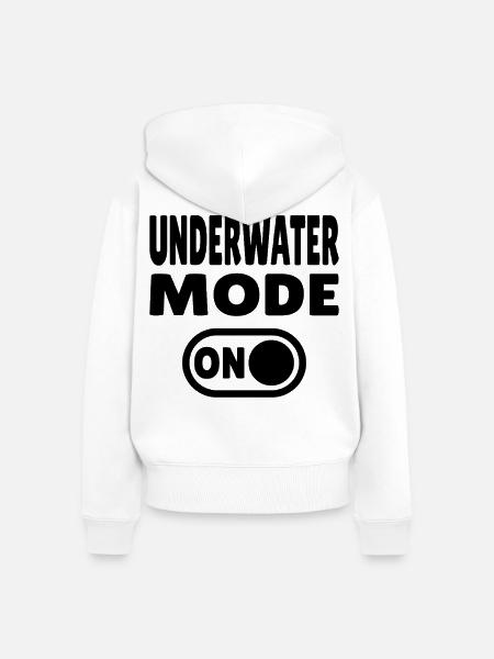Underwater Mode ON - Frauen Premium Bio Zip Hoodie - Weiß