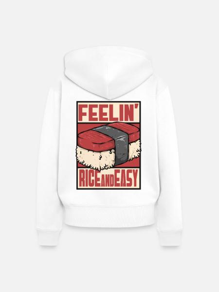 Sushi Feelin Rice And Easy - Frauen Premium Bio Zip Hoodie - Weiß