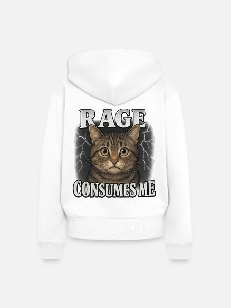 Rage Consumes Me - Frauen Premium Bio Zip Hoodie - Weiß