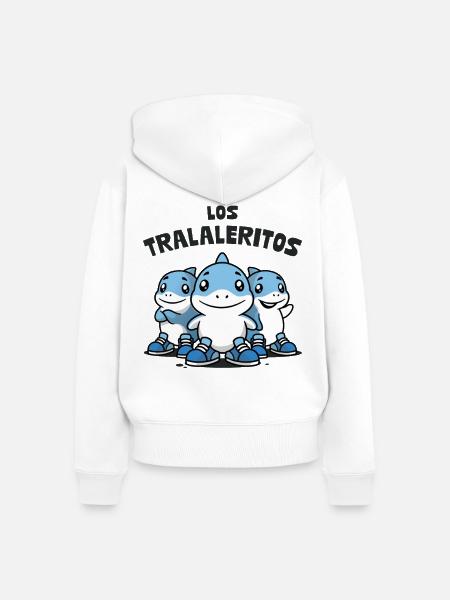 Los Tralaleritos Italian Brainrot - Frauen Premium Bio Zip Hoodie - Weiß