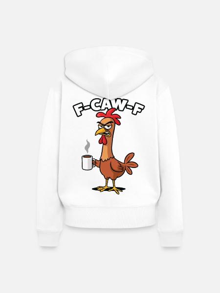 f-caw-f - Frauen Premium Bio Zip Hoodie - Weiß