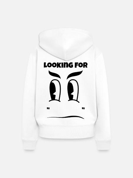 Looking for "Dein Text" hier - Frauen Premium Bio Zip Hoodie - Weiß