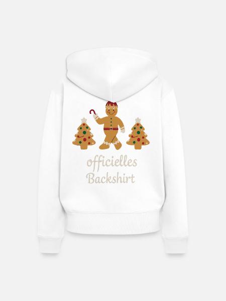 Plätzchen Backen Weihnachtszeit Kekse Lebkuchen - Frauen Premium Bio Zip Hoodie - Weiß
