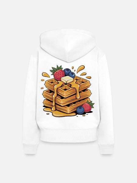 Fruchtige Waffelkunst - Frauen Premium Bio Zip Hoodie - Weiß