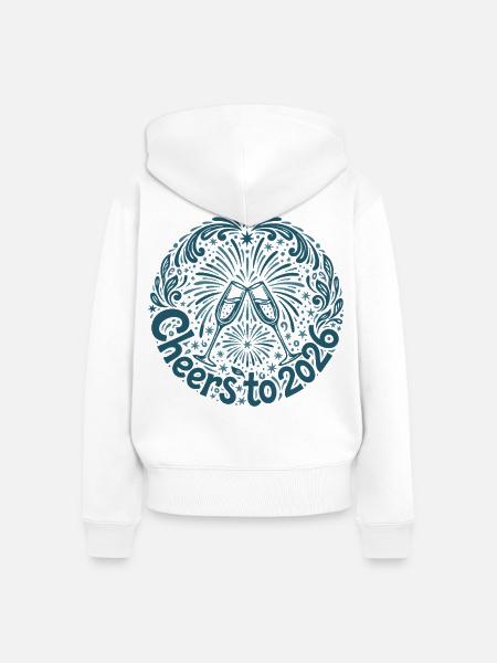 Prost auf die Feuerwerksfeier 2026 - Frauen Premium Bio Zip Hoodie - Weiß