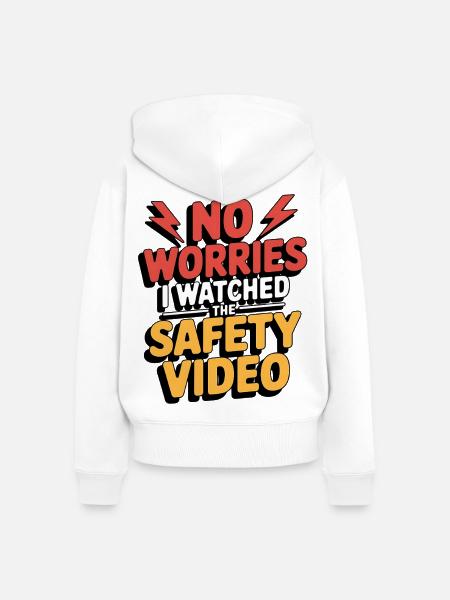 Keine Sorge – Sicherheitsvideo Meme - Frauen Premium Bio Zip Hoodie - Weiß