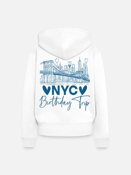 NYC Birthday Trip - Frauen Premium Bio Zip Hoodie - Weiß
