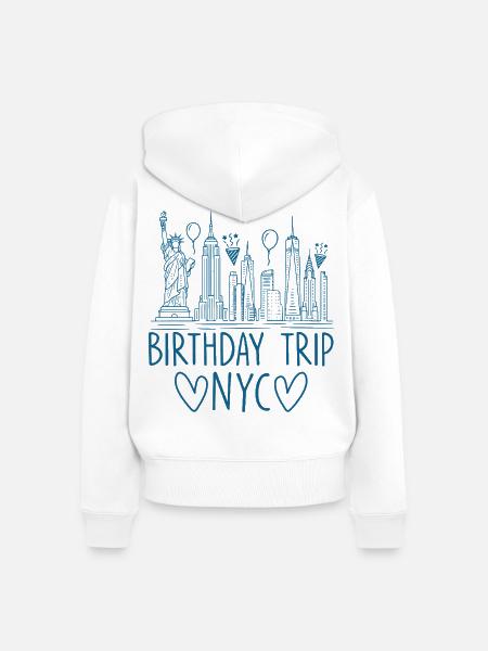 NYC Birthday Trip - Frauen Premium Bio Zip Hoodie - Weiß