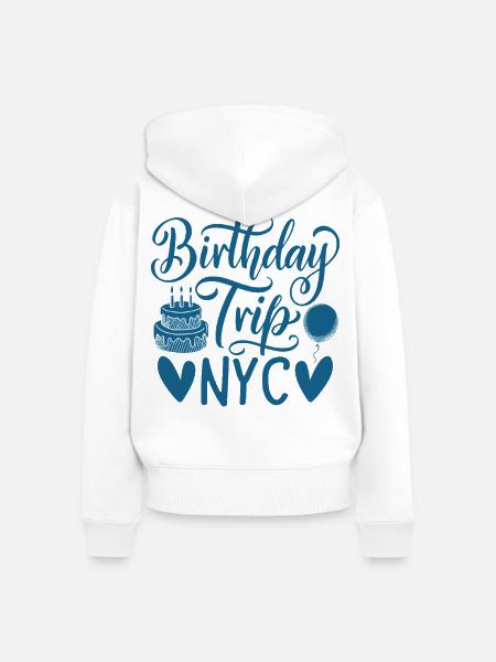 NYC Birthday Trip - Frauen Premium Bio Zip Hoodie - Weiß