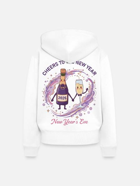 Prost auf Silvester 2026 - Frauen Premium Bio Zip Hoodie - Weiß