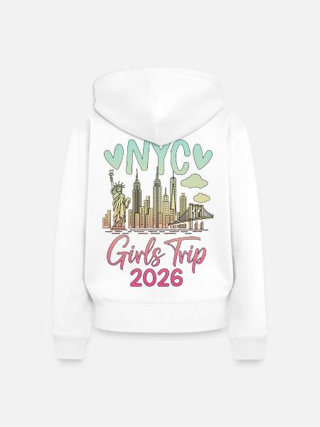 NYC Girls Trip 2026 - Frauen Premium Bio Zip Hoodie - Weiß