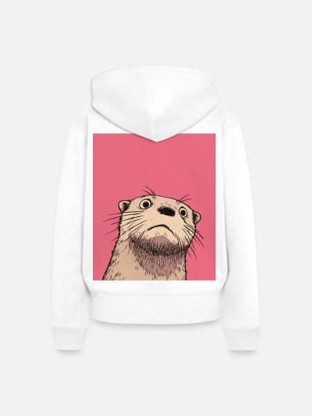 Urteilende Otter-Illustration – Lustige Tierkunst D - Frauen Premium Bio Zip Hoodie - Weiß