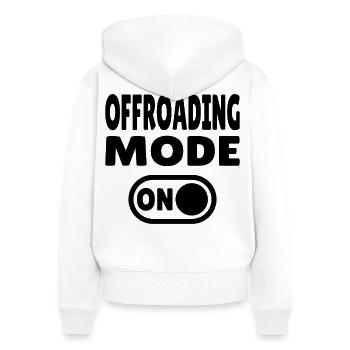 Offroading Mode ON – Off-Road Adventure - Women's Premium Organic Zip Hoodie - white - Back - AI Model Female 172 light (172cm)