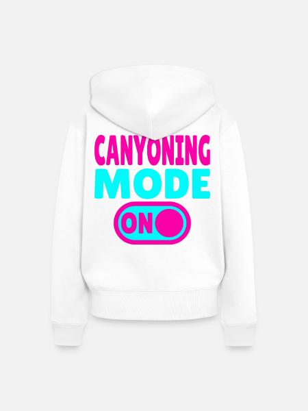 Canyoning Mode ON – Schalter auf Adrenalin - Frauen Premium Bio Zip Hoodie - Weiß