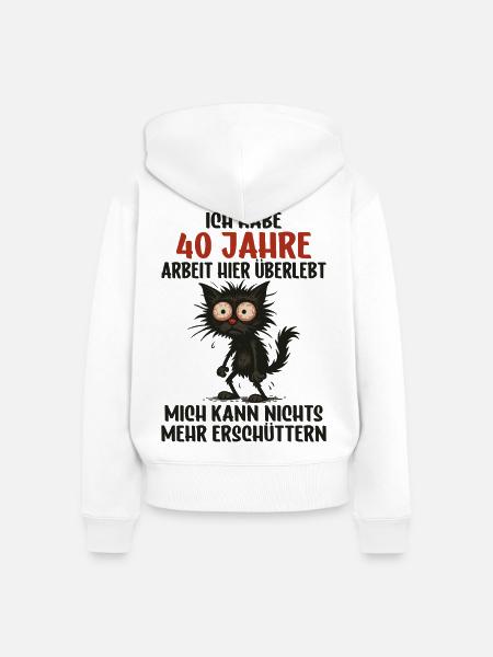 40 Jähriges Firmenjubiläum Dienstjubiläum Arbeit - Frauen Premium Bio Zip Hoodie - Weiß