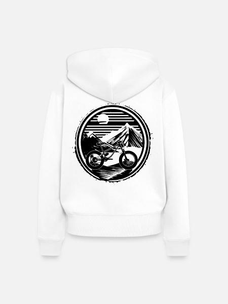 Mountainbiken - Frauen Premium Bio Zip Hoodie - Weiß