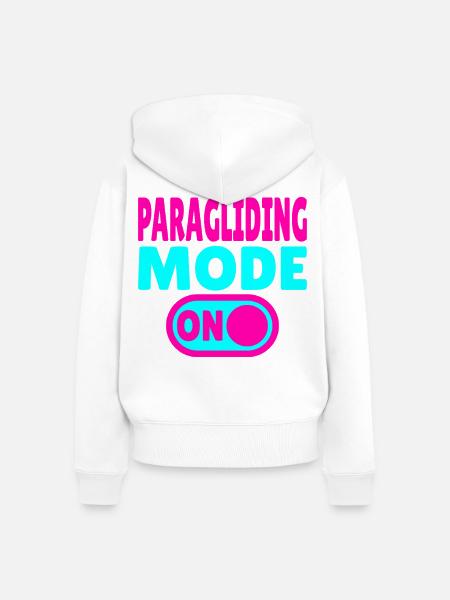 Paragliding Mode ON – Gleitschirmfreiheit - Frauen Premium Bio Zip Hoodie - Weiß