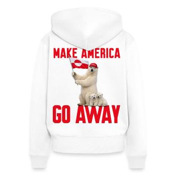 Faites disparaître l’Amérique ! Déclaration du Groenland contre les États-Unis - Sweat à capuche zippé Premium bio Femme - blanc - Dos - AI Model Female 172 light (172cm)