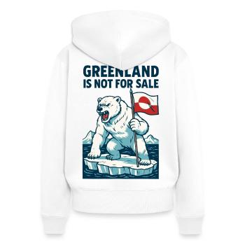 Greenland Is Not For Sale - Frauen Premium Bio Zip Hoodie - Weiß - Hinten - AI Model Female 172 light (172cm)