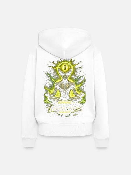 Energy Drink Sipping LIghtning Daily - Frauen Premium Bio Zip Hoodie - Weiß