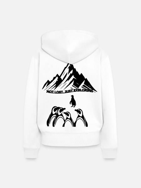 Black Shadow Claws Linienzeichnung - Frauen Premium Bio Zip Hoodie - Weiß