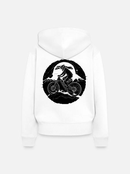 Mountainbiker - Frauen Premium Bio Zip Hoodie - Weiß